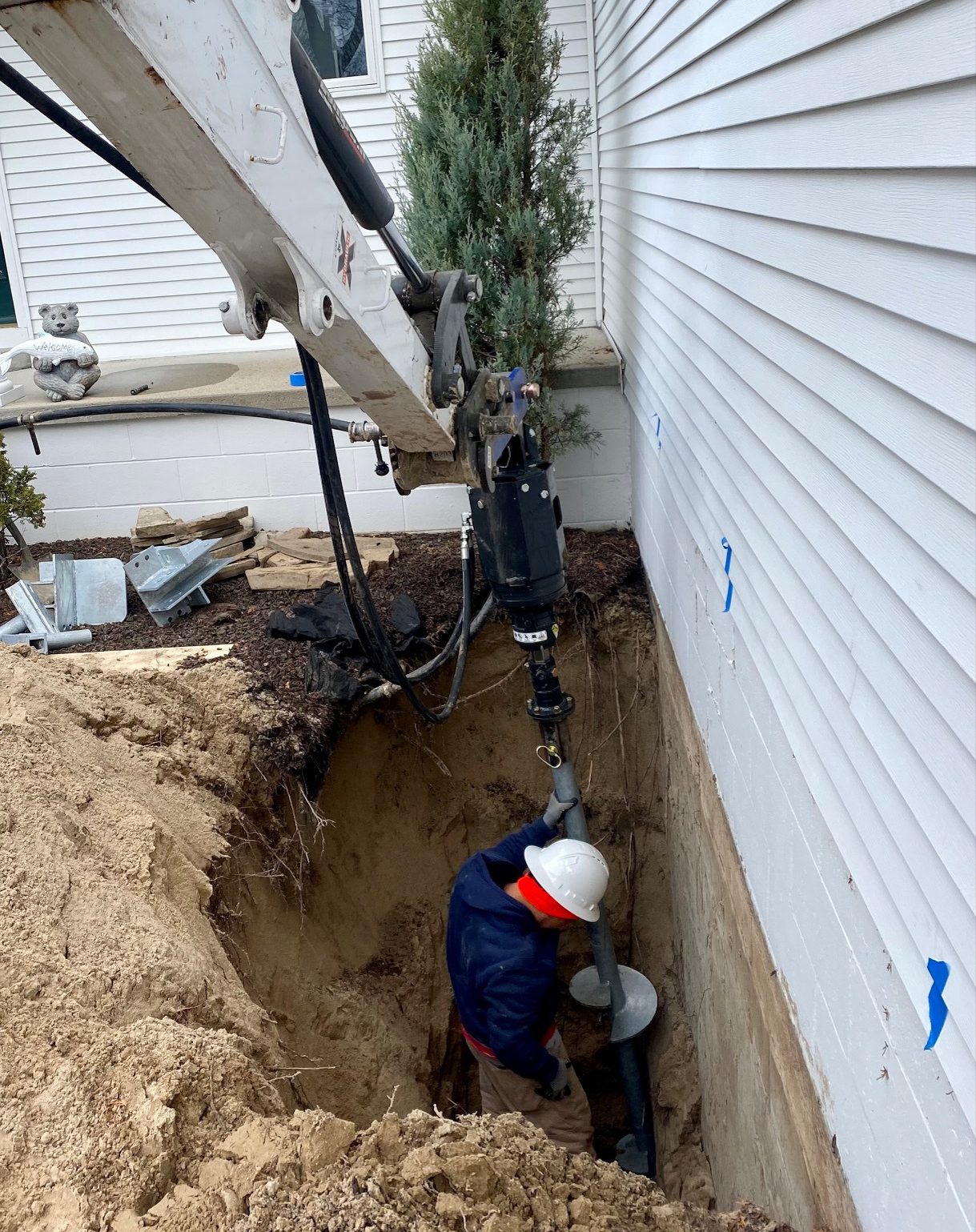 Livingston House Lifted For Foundation Repair